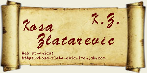 Kosa Zlatarević vizit kartica